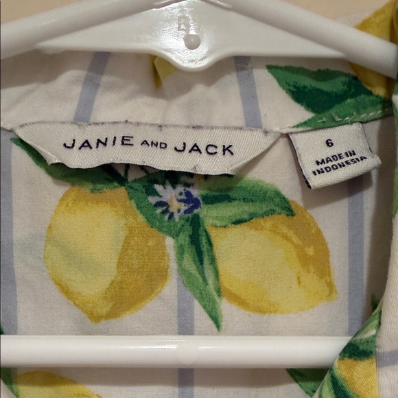 BOYS JANIE AND JACK Lemon Print Button-Down Shirt – Size 6 (6 Years) - Picture 2 of 6